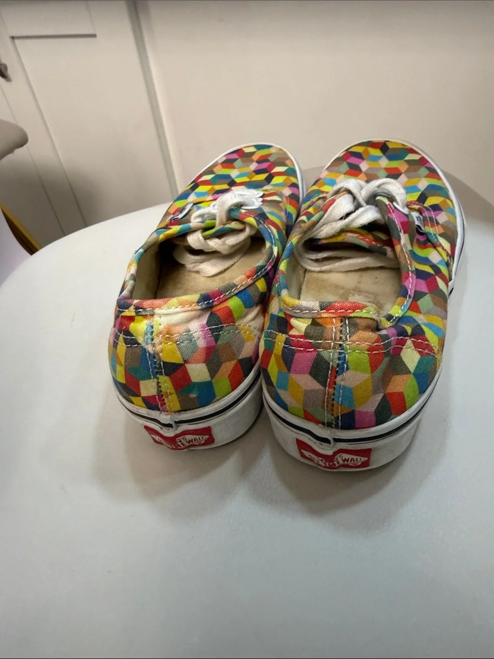 Vans Multicolor Geometric Canvas Sneakers in Yellow, Blue, Green, Pink